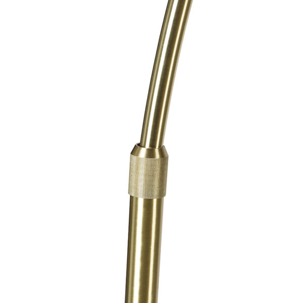 Booglamp messing met zwart stoffen kap zwart 50 cm - XXL - Afbeelding 2