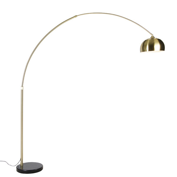 booglampen Booglamp messing met zwarte marmeren voet verstelbaar XXL MarmerStaal is een tijdloos model dat prima past in Art Deco interieur. Zijn moderne