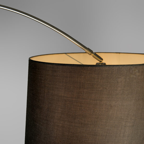 Booglamp staal stoffen kap zwart 45 cm - XXL - Afbeelding 2
