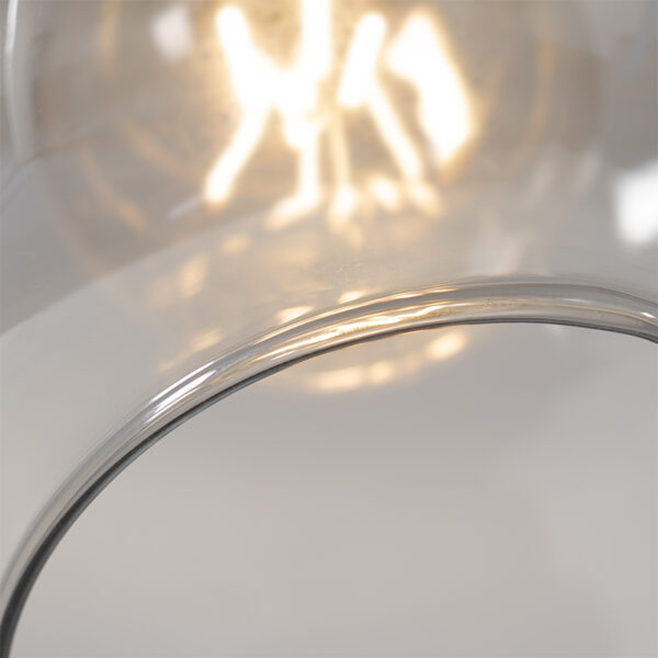 Booglamp zwart met goud met smoke glas 2-lichts - Zuzanna - Afbeelding 2