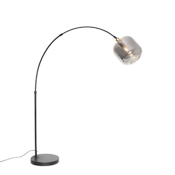 booglampen Booglamp zwart met goud smoke glas Zuzanna GlasStaal Grijs Haal een echte eyecatcher in huis onze Zuzanna. Deze booglamp is mooi afgewerkt armatuur