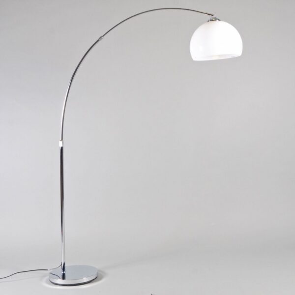 Moderne booglamp chroom met witte kap - Arc Basic - Afbeelding 2