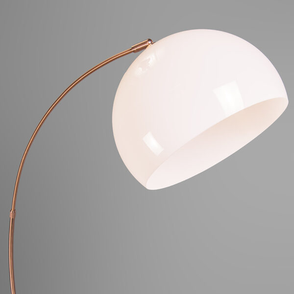 Moderne booglamp koper met witte kap - Arc Basic - Afbeelding 2