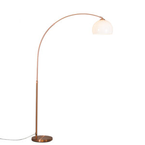 booglampen Moderne booglamp koper met witte kap Arc Basic KunststofStaal Koper Gezellige in een kap. De heeft uitgesproken minimale uitstraling zijn koperen
