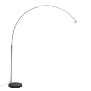 booglampen Moderne booglamp staal met marmeren voet XXL Metaal Staal Een leuke als blikvanger in Deze is net wat jij nodig hebt. De lamp wordt geleverd zonder