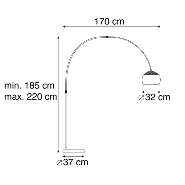 Moderne booglamp staal verstelbaar - Grande - Afbeelding 3