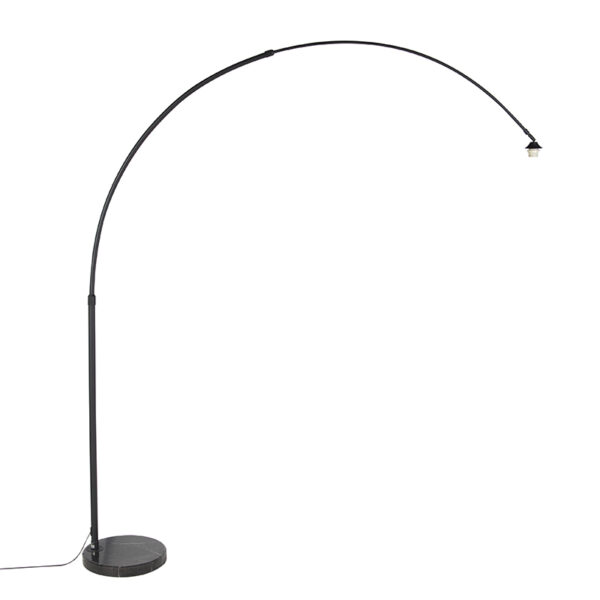 Moderne booglamp zwart met marmeren voet - XXL - Afbeelding 2