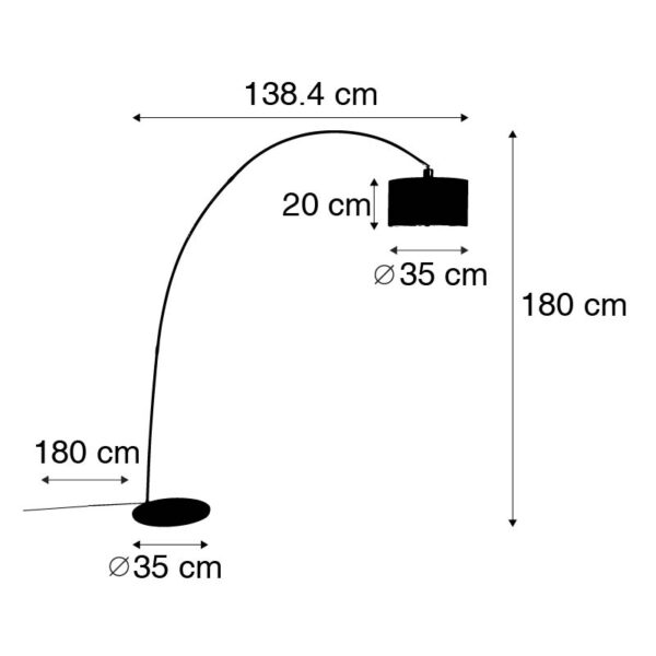 Moderne booglamp zwart - Vinossa - Afbeelding 3