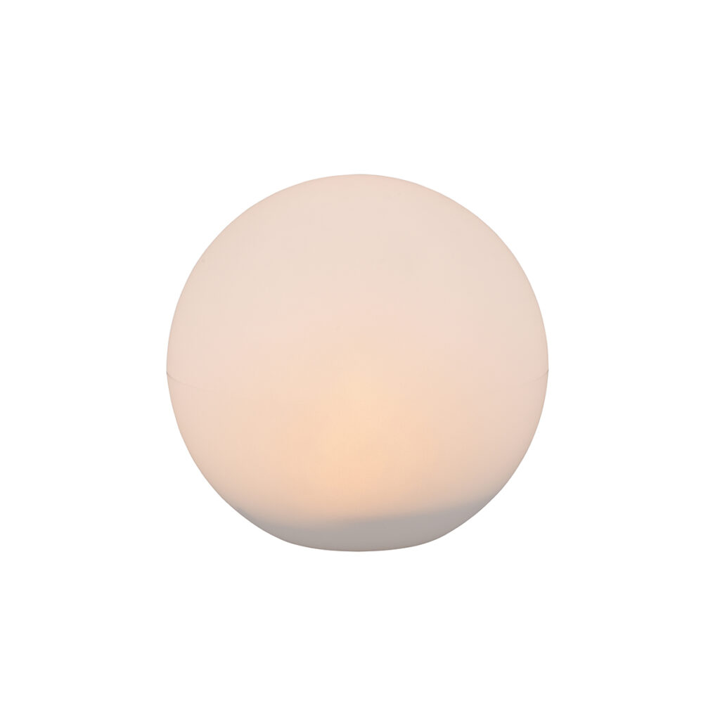 buitenlampen Buitenlamp met grondpin wit 30 cm oplaadbaar solar Gabriel Kunststof Wit werkt perfect als basis voor jouw tuinverlichting. De opale bol is door