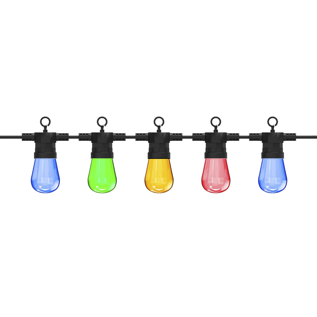buitenlampen Prikkabel LED 10 m ST45 lichtbronnen met afstandsbediening Chill Kunststof Zwart Maak jouw tuin festival ready prikkabel Chill. De kabel is gemaakt