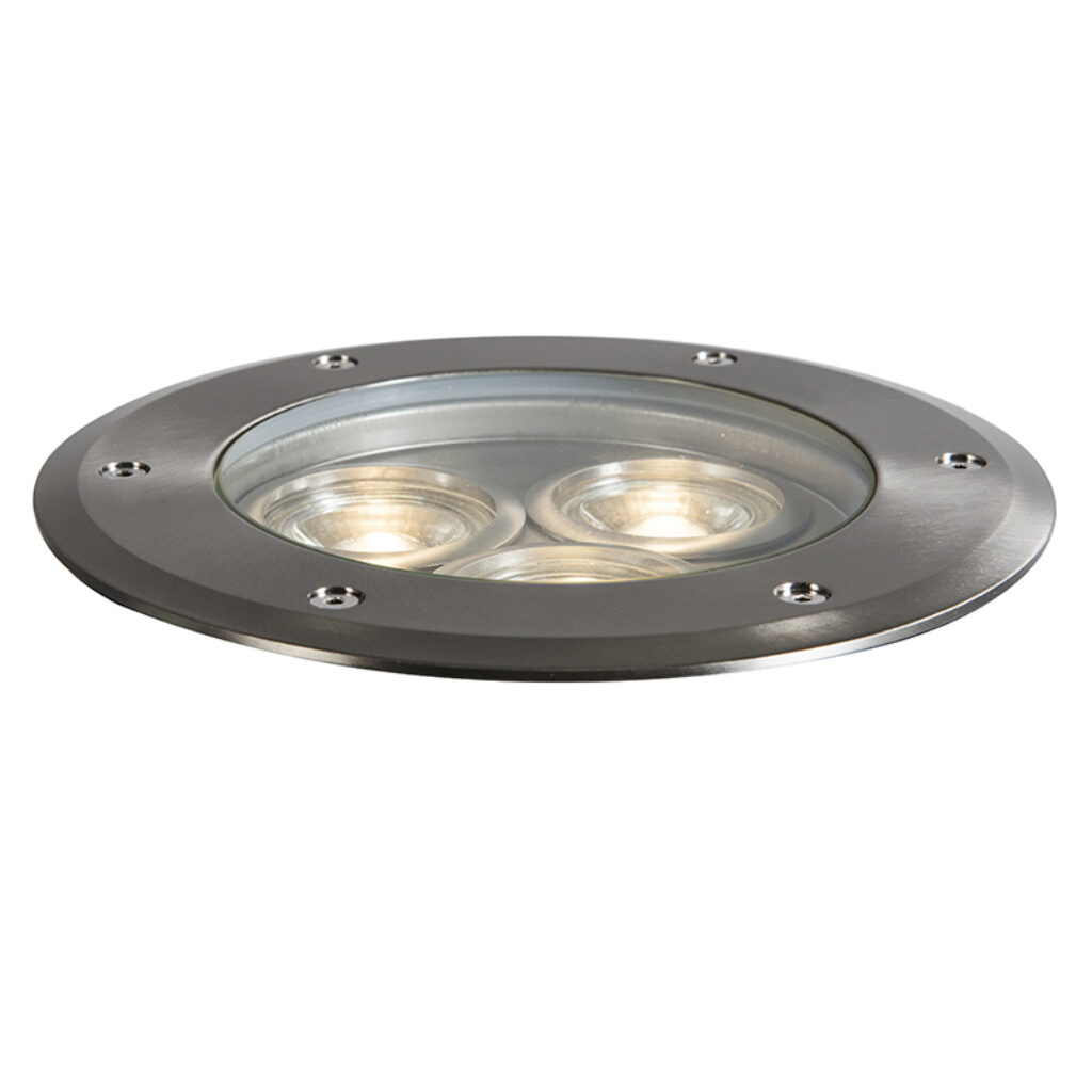 grondspots Grondspot staal RVS IP67 Tribus Roestvrij Staal Een simpele maar stijlvolle robuuste grondspot is deze afgewerkt in De spot heeft drie GU10 fitting