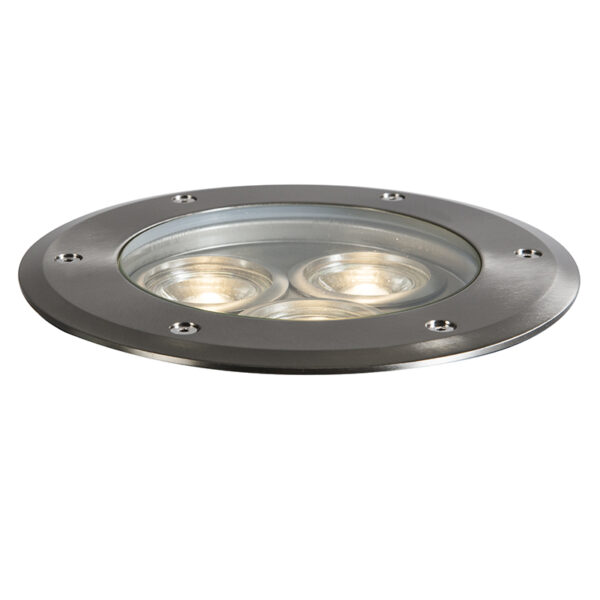 grondspots Grondspot staal RVS IP67 Tribus Roestvrij Staal Een simpele maar stijlvolle robuuste grondspot is deze afgewerkt in De spot heeft drie GU10 fitting