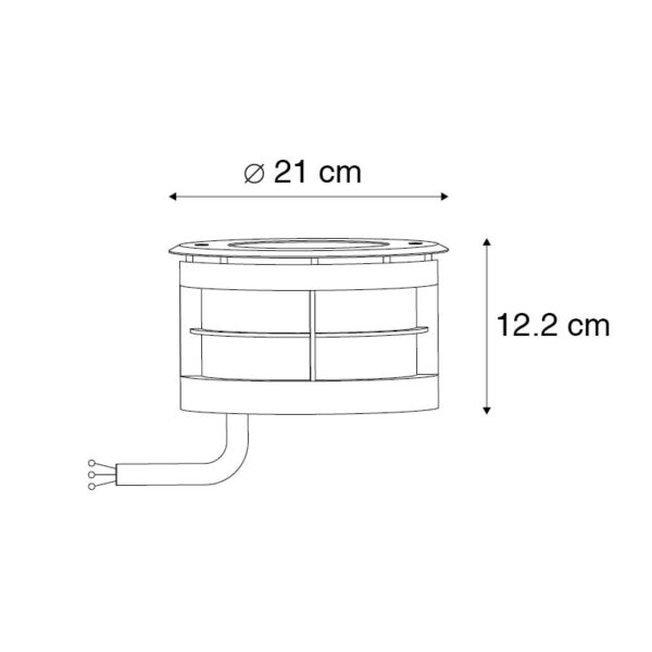 Moderne grondspot aluminium incl. LED IP65 - Bridge - Afbeelding 3