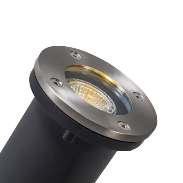 Moderne grondspot staal RVS - Basic Round - Afbeelding 2