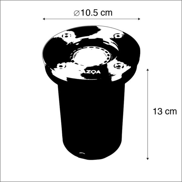 Moderne grondspot staal RVS - Basic Round - Afbeelding 3
