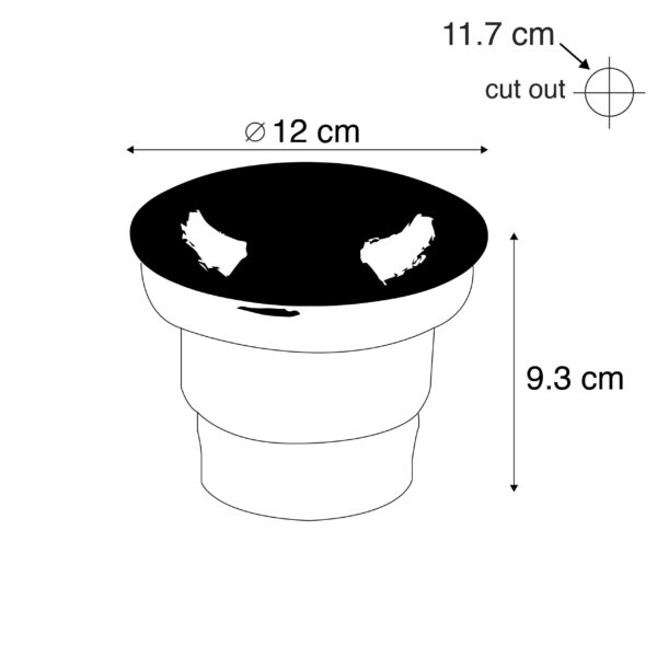 Set van 3 buiten grondspot zwart incl. LED IP67 - Ceci 2 - Afbeelding 3