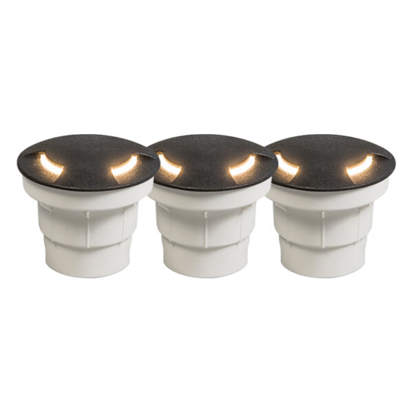 grondspots Set van 3 buiten grondspot zwart incl. LED IP67 Ceci 2 Kunststof Zwart Een simpele maar stijlvolle is deze afgewerkt in hoogwaardig kunststof met een