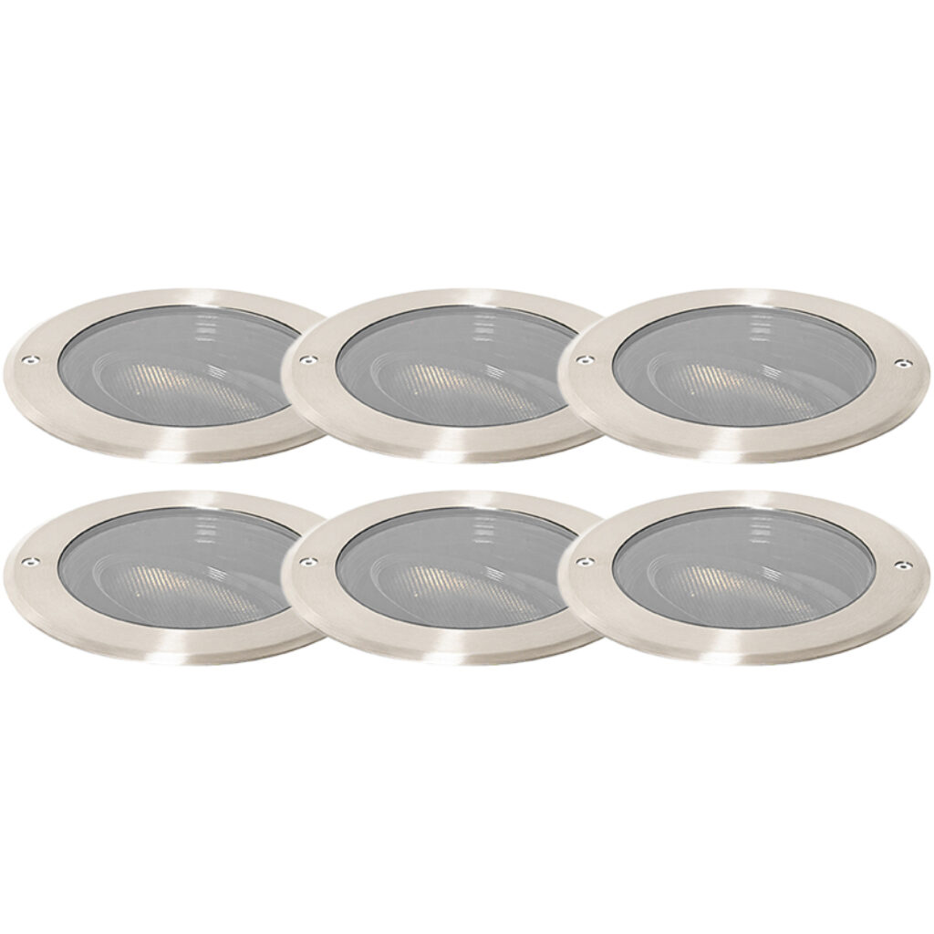 grondspots Set van 6 grondspot staal AR111 verstelbaar IP65 Delux Honey AluminiumGlas Staal Kan jouw tuin of oprit wel wat verlichting Met deze maak je het is