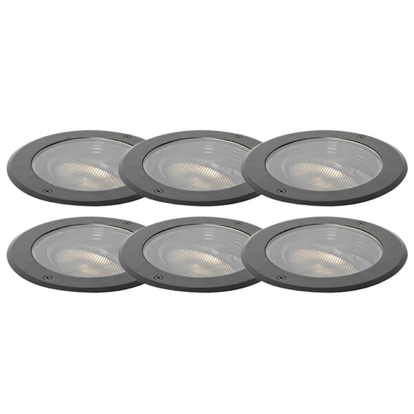 grondspots Set van 6 grondspot wart AR111 verstelbaar IP65 Delux Honey AluminiumGlas Zwart Is het tijd om jouw tuin te Dat kan met de Deze moderne staan