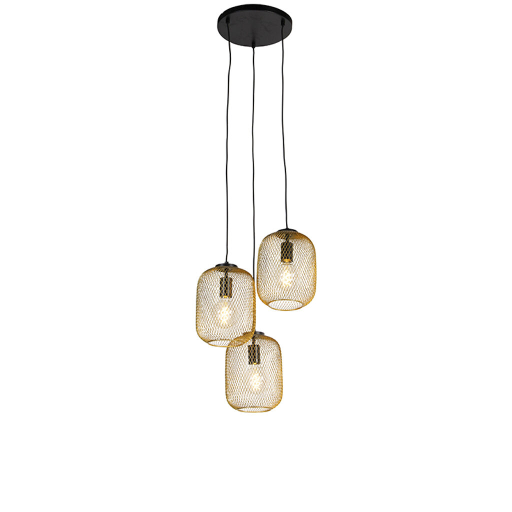 hanglampen Art Deco hanglamp goud 45 cm Bliss Mesh Staal is een opvallende en heeft retro tintje. Door de mesh afwerking van kap krijg je mooi lichteffect op