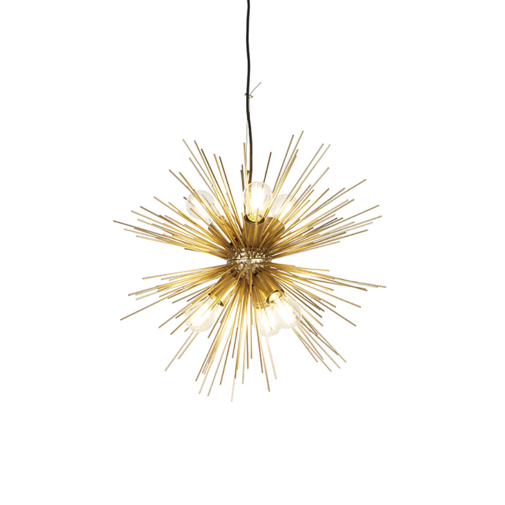 hanglampen Art Deco hanglamp goud Broom Staal Goud Hanglamp is een super vrolijke lamp en zorgt ervoor dat jouw interieur helemaal Doordat de verschillende