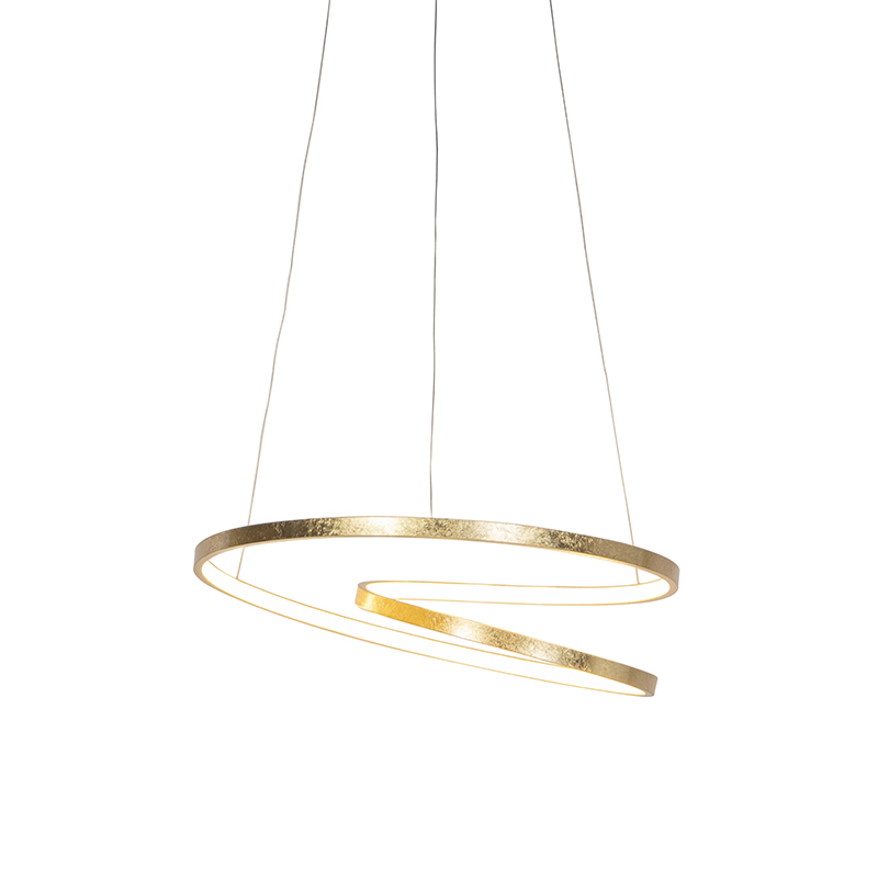hanglampen Art Deco hanglamp goud incl. LED Rowan Aluminium Deze is een prachtige in mooie gouden kleur unieke vorm. Een echte eyecatcher voor elke ruimte. De