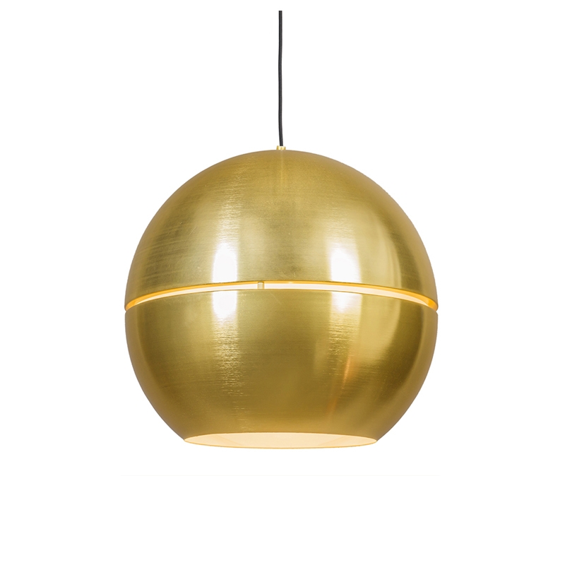 hanglampen Art deco hanglamp goud 50 cm Slice Aluminium De retro is een mooie ronde lamp gemaakt van aluminium met gouden messing afwerking. Het modern ontwerp