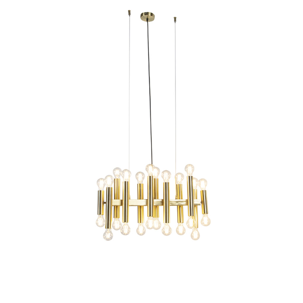 hanglampen Art deco hanglamp goud Tubi Staal Over een stijlvolle gesproken wat dacht je van deze In het opvallende armatuur en er is plaats voor wel 24