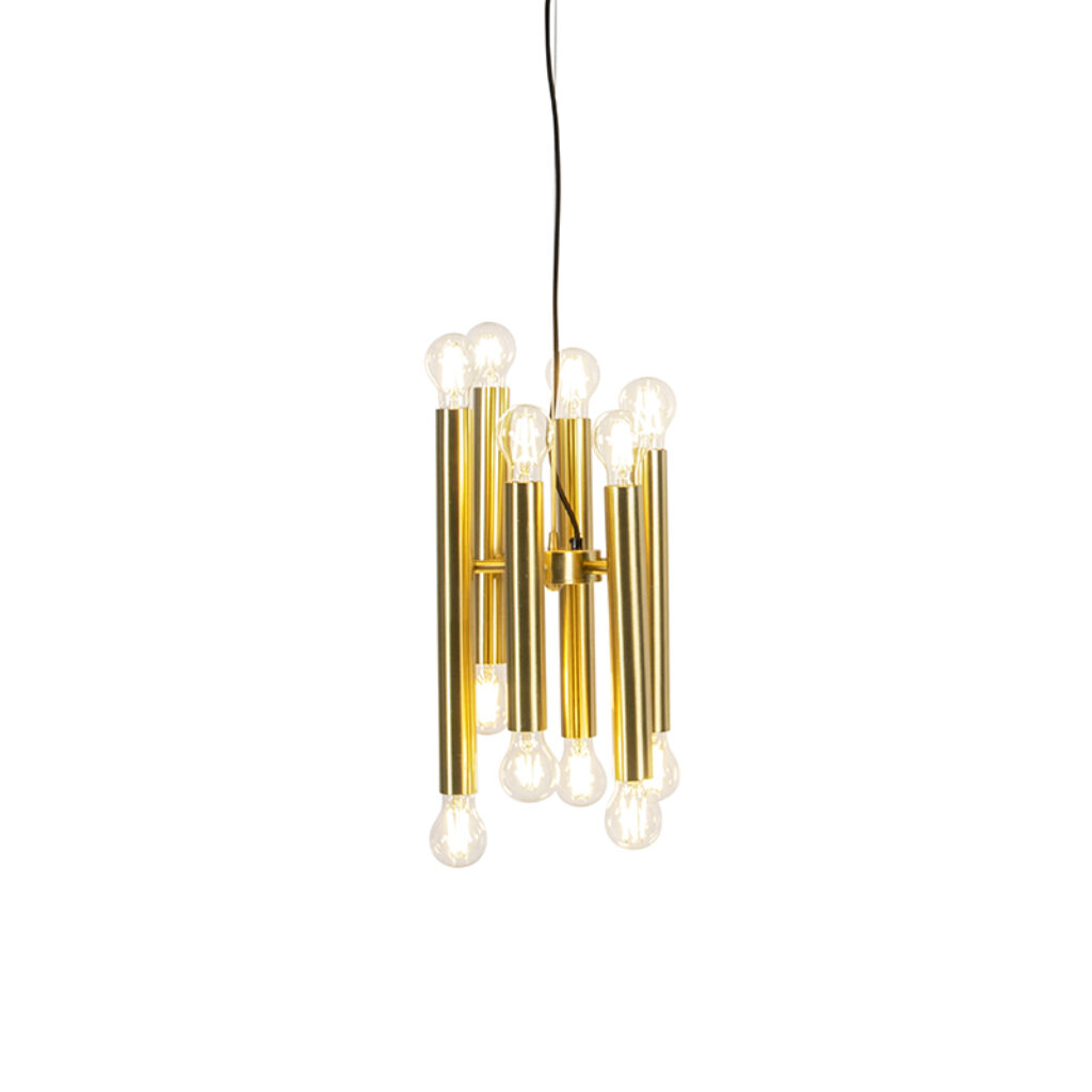 hanglampen Art deco hanglamp goud Tubi Staal Over een stijlvolle gesproken wat dacht je van deze In het opvallende armatuur en er is plaats voor wel 12