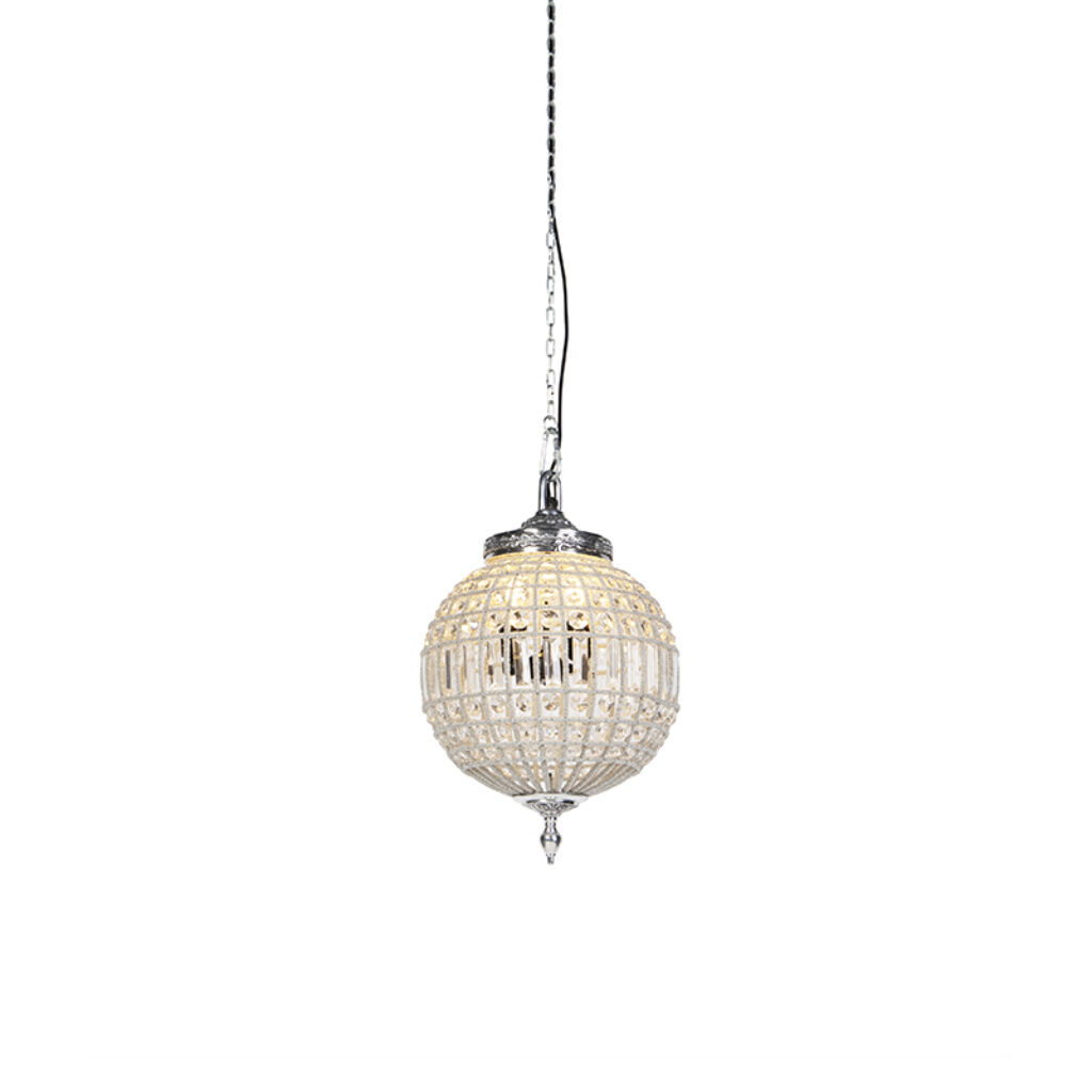 hanglampen Art Deco hanglamp kristal met zilver 35 cm Kasbah AluminiumGlasKristal Transparant Hanglamp is een pareltje om te De lamp aandacht voor detail
