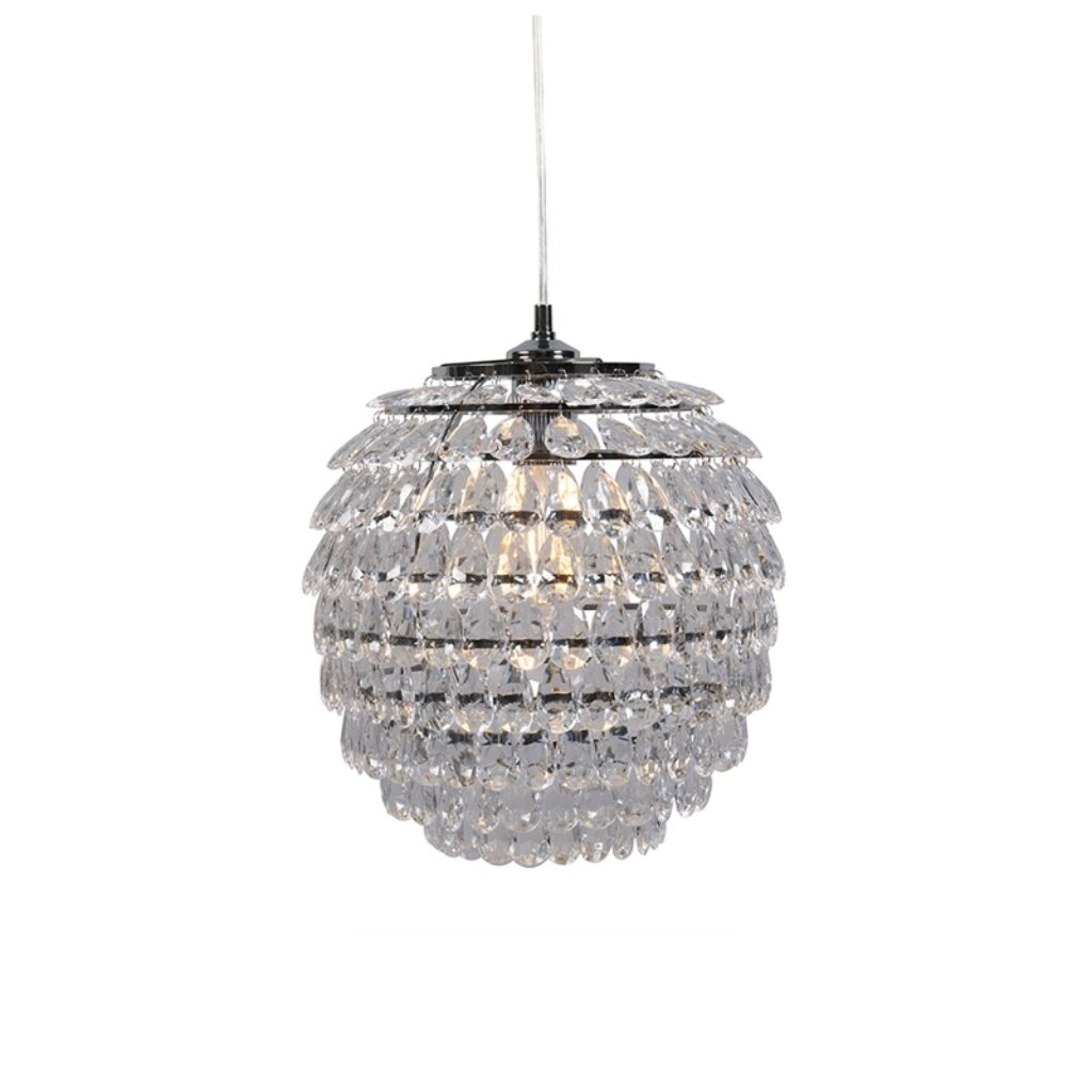 hanglampen Art deco hanglamp staal Bling KunststofStaal Transparant Echte glitter and glamour met onze Hij is afgewerkt in en gepolijste kunststof elementen