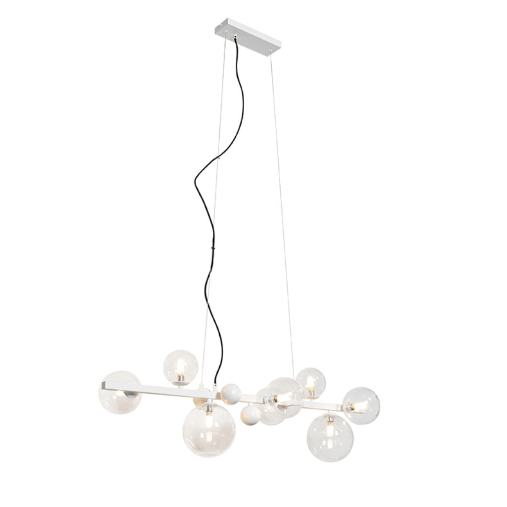 hanglampen Art Deco hanglamp wit met helder glas David StaalGlas Wit Elegantie en stijl staat bij onze Het is een mooie die afgewerkt tijdloos armatuur glas.