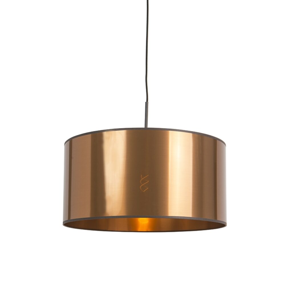 hanglampen Art Deco hanglamp wit met koperen kap 50 cm Combi 1 KunststofStaal Koper Haal wat retro en sfeer in huis deze hanglamp. Perfect ruimtebesparende lamp