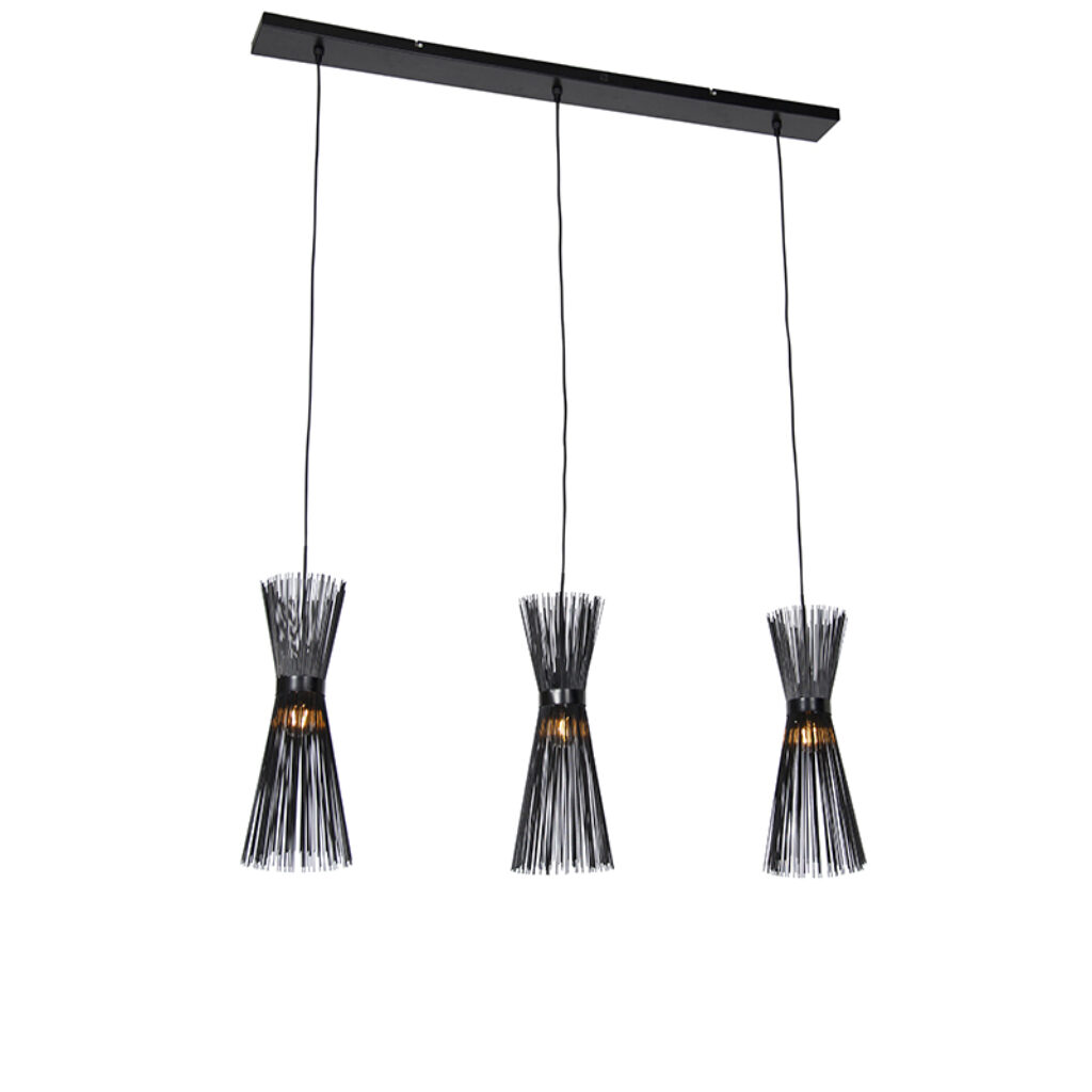 hanglampen Art deco hanglamp zwart langwerpig Broom Staal Zwart Scoor een prachtige in huis met onze Broom. Hij is gemaakt van staal afgewerkt tijdloze zwarte
