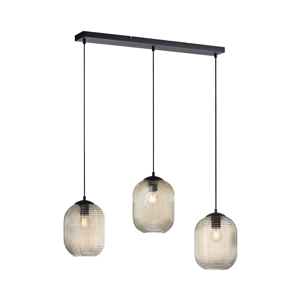 hanglampen Art Deco hanglamp zwart met amber glas Chris GlasStaal Groen Met maak jij jouw interieur helemaal Hij komt het beste tot zijn recht in een interieur