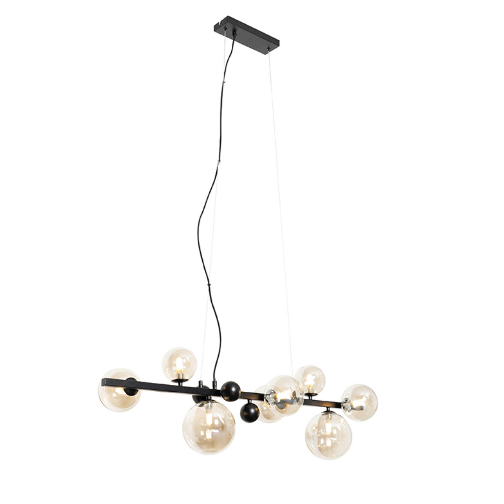 hanglampen Art Deco hanglamp zwart met amber glas David StaalGlas Zwart Elegant en onze is een mooie maar dankzij de combinatie van kan hij jarenlang meegaan in