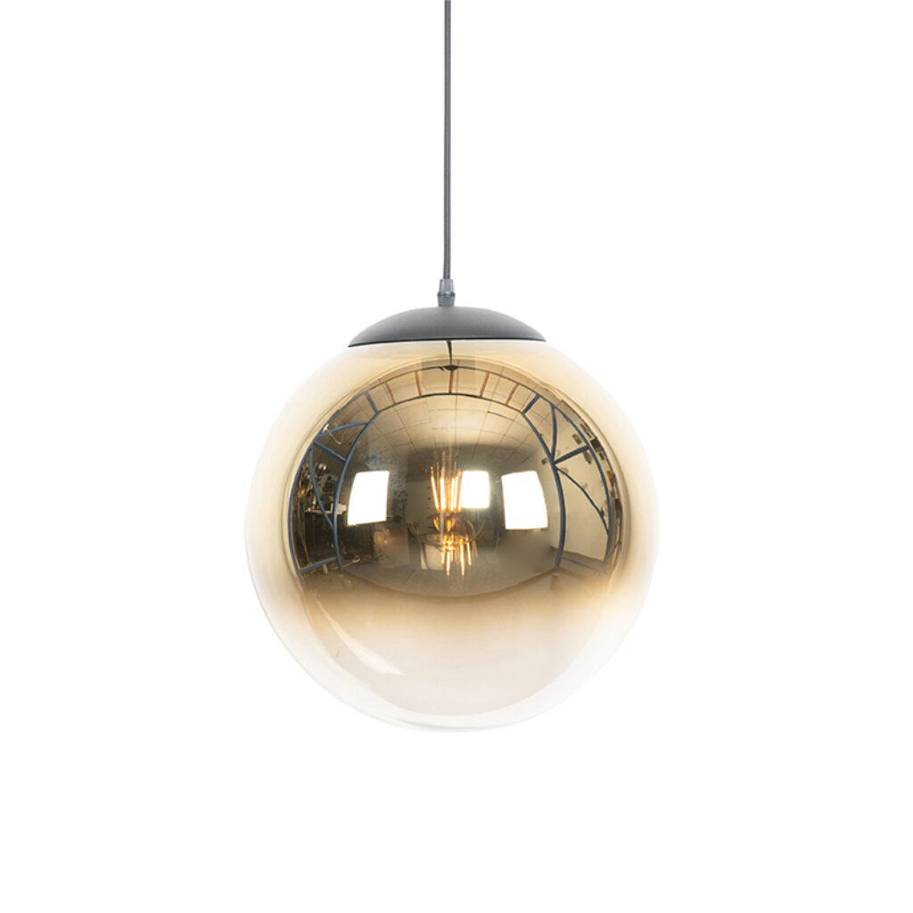 hanglampen Art deco hanglamp zwart met goud glas 33 cm pallon GlasStaal Goud Een stijlvolle in Dat kan onze Pallon. Deco die is afgewerkt en een armatuur. De