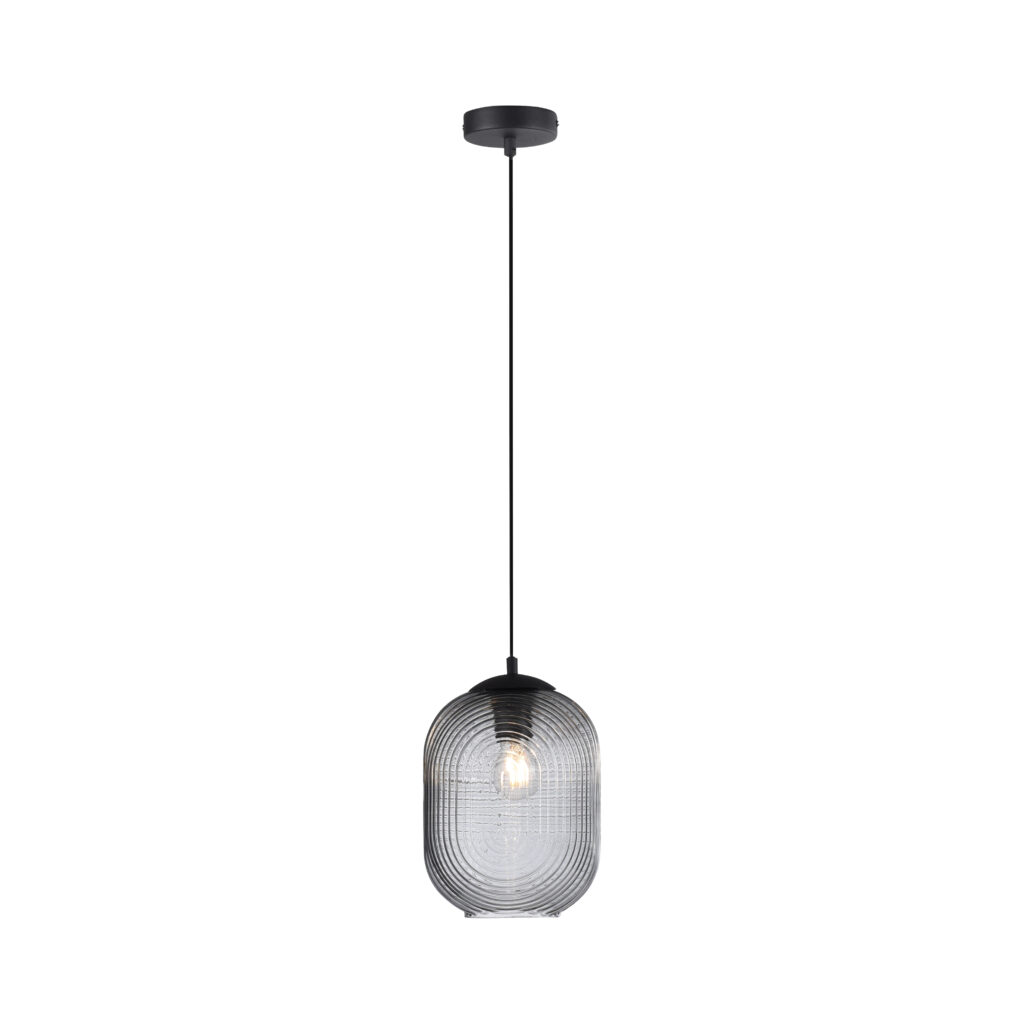 hanglampen Art Deco hanglamp zwart met smoke glas Chris GlasStaal Grijs Wauw wat een toffe is Deze past perfect in interieur. De lamp gemaakt van staal en