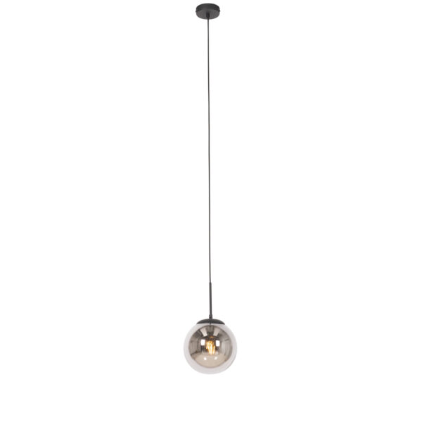 Art deco hanglamp zwart met smoke glas - Flore - Afbeelding 2
