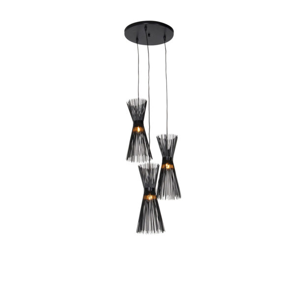hanglampen Art deco hanglamp zwart rond Broom Staal Zwart Ben je op zoek naar een landelijke geschikt voor verschillende Dan is deze iets Een echte blikvanger