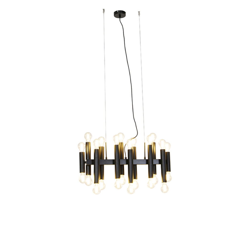 hanglampen Art deco hanglamp zwart Tubi Staal Zwart Over een stijlvolle gesproken wat dacht je van deze In het opvallende armatuur en er is plaats voor wel 24