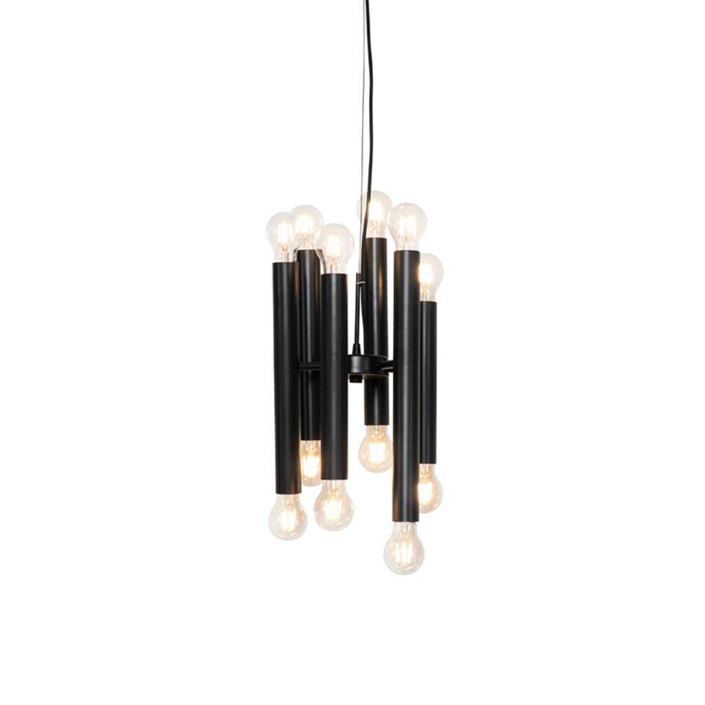 hanglampen Art deco hanglamp zwart Tubi Staal Zwart Op zoek naar een eyecatcher voor in je Dan is wat Zijn unieke vorm zorgt ervoor dat hij direct de aandacht