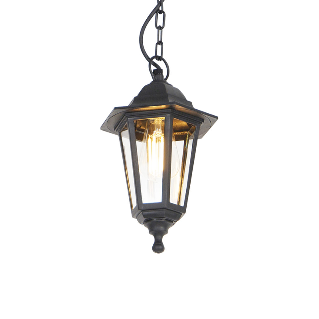 hanglampen buiten Buitenhanglamp zwart New Haven GlasKunststof Zwart Met je een romantische sfeer bij terras. Hij is afgewerkt in kunststof en zwarte kleur. De