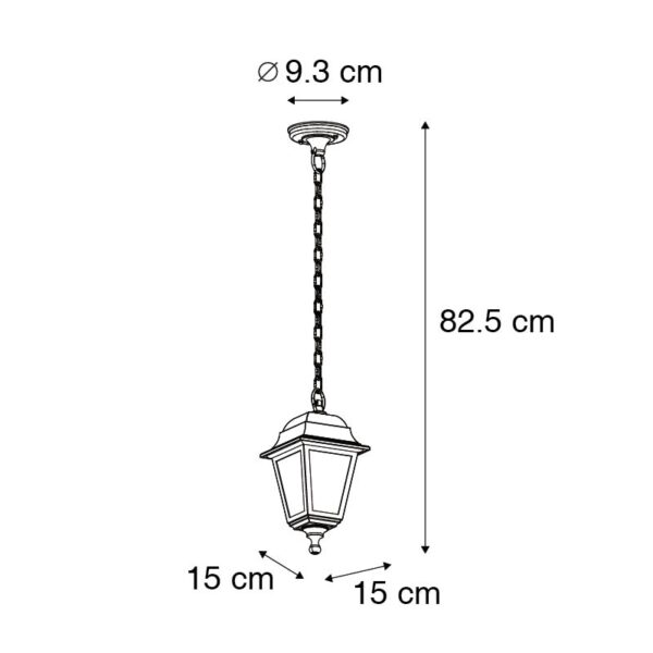 Klassieke buiten hanglamp zwart IP44 - Capital - Afbeelding 3