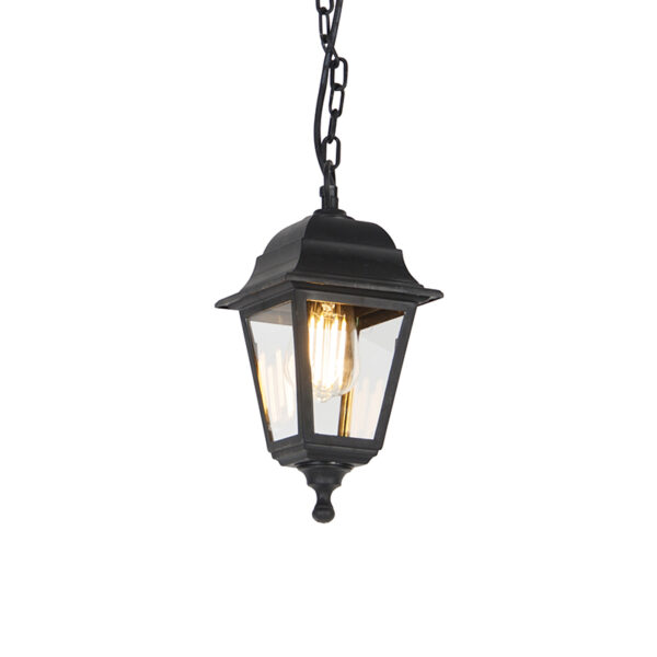 hanglampen buiten Klassieke hanglamp zwart IP44 Capital GlasKunststof Zwart Een leuke buitenlamp die tijdloos is afgewerkt in maar met een klassieke en