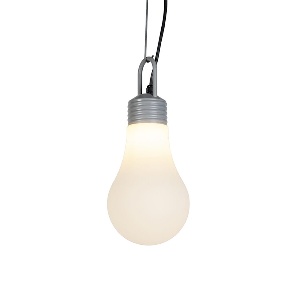 hanglampen buiten Retro en vloerlamp wit IP65 Lampadina Kunststof Wit Deze vrolijke grote lamp in de vorm van een gloeilamp. Je hangt hem door het handige koord
