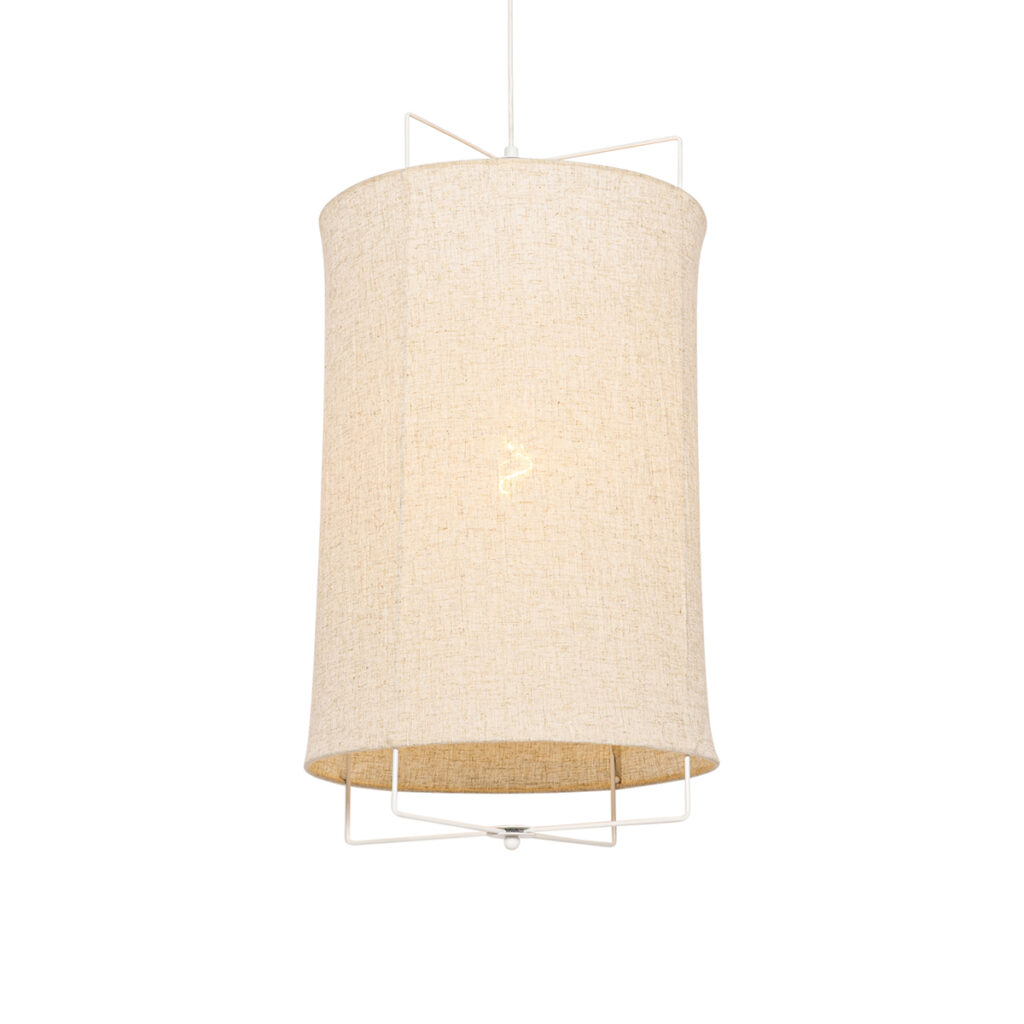 hanglampen Design hanglamp beige Rich StaalStof Beige Toe aan een beetje design in Dan is deze de perfecte match. gemaakt van stof met staal en afgewerkt het
