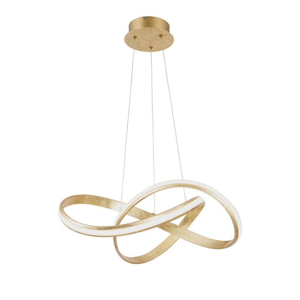 hanglampen Design hanglamp goud incl. LED 60 cm Belinda KunststofStaal Hanglamp is een echt designstuk voor in Deze blikvanger weet al snel de aandacht te