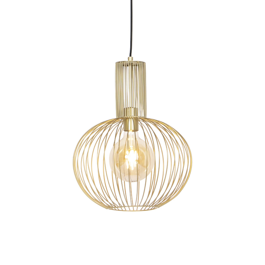 hanglampen Design hanglamp goud Wire Bake Staal Maak kennis met onze Een vleugje elegantie in huis deze prachtige hanglamp. Mooi afgewerkt een gouden open kap.