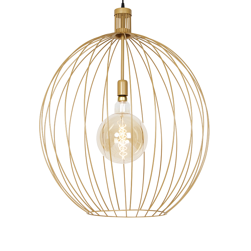 hanglampen Design hanglamp goud 70 cm Wire Dos Staal Wauw wat een mooie lamp is Deze mag niet ontbreken in jouw design interieur. De spijlen die verticaal het